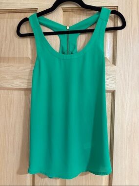 Express Green Racerback Shell Tank Top XS